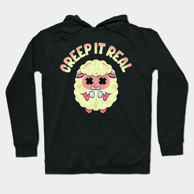 Cute & Funny Creep It Real Creepy Sheep Pun Hoodie by theperfectpresents